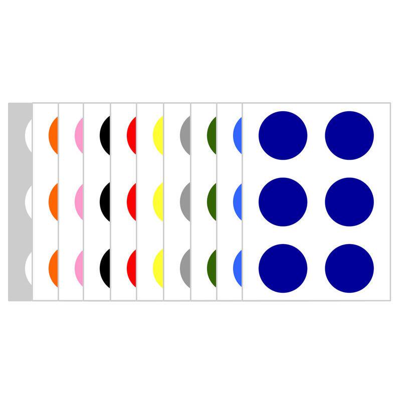 10 Colors Mixed Polka Dot Round Label Stickers: Small & Large, Red, Yellow, Blue, Green, Pink, White, Black, Orange