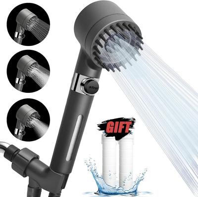 Pommeau de douche haute pression, pulvérisation réglable à 3 modes, avec brosse de Massage, filtre, robinet de douche de pluie, accessoires de salle de bains