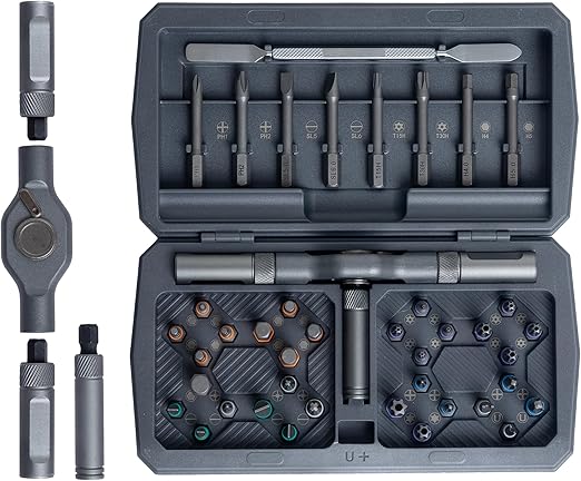 42 in 1 Magnetic Screwdriver Set, DIY Ratchet Screwdriver Set, Multi Bit Magnetic Drive Set with Detachable Ratchet Handle, Port