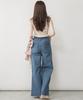 atONE Baggy Cargo Pants with Stretch Chino and Elasticated Baker Pants ATC-0030 Women's Wide-Leg (LL, BLUE)