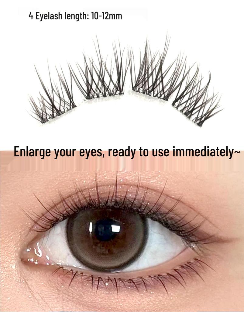 GECOMO Glue-Free Natural Brown Passion Fruit Wispy Eyelashes for a Messy, Clear Look