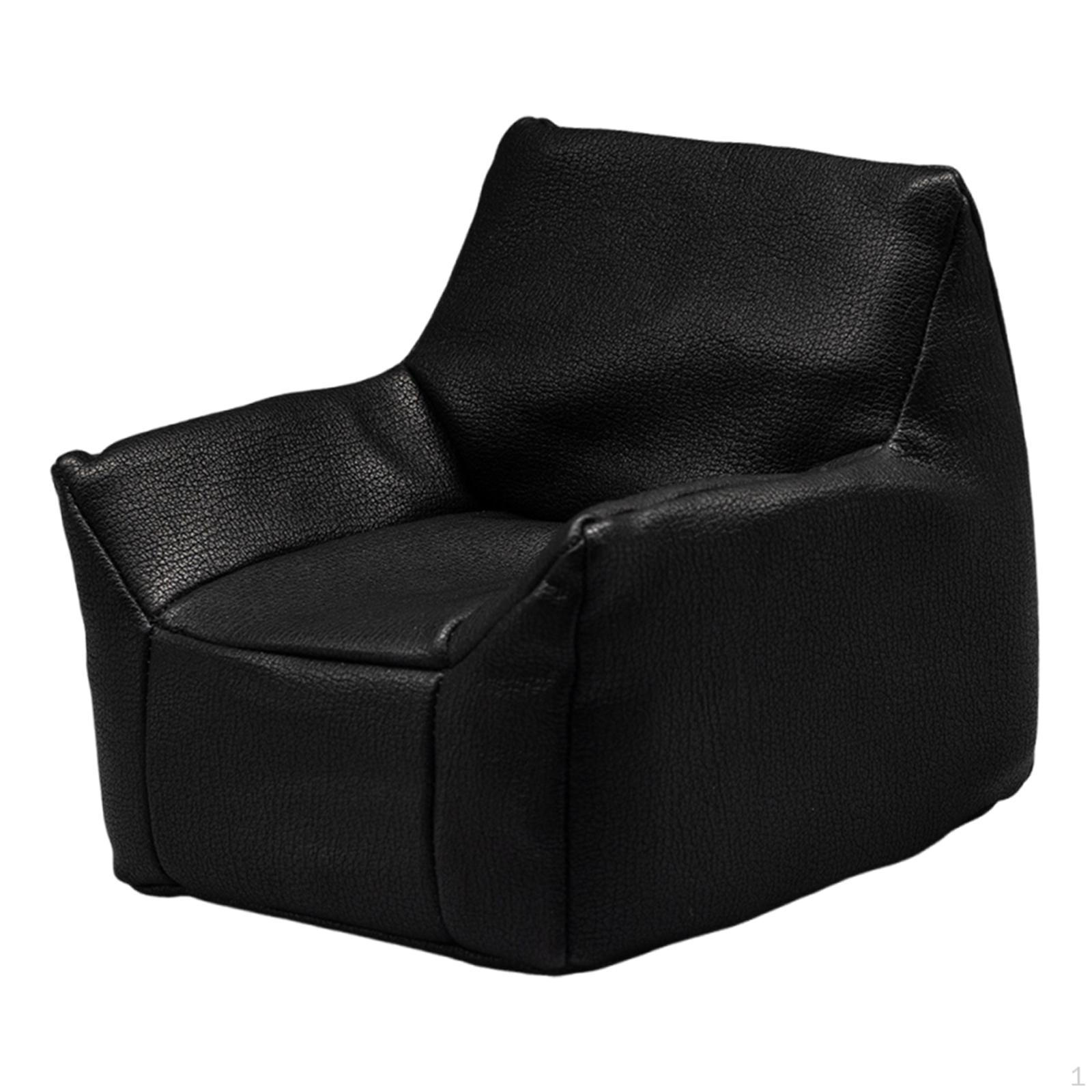 

Dollhouse Miniature PU Sofa Single Armchair Accent Chair Decorative Reading Suitable for чёрный