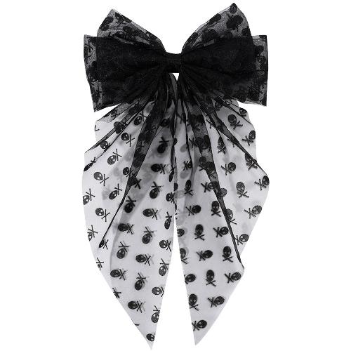 Vintage Leopard Print Bowknot Hairpin Long Ribbon Back Head Spring Clip Ponytail Headwear for Women Elegant Versatile Hairpin