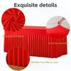Desk Skirt 6ft Christmas Rectangle Ruffle Red Table Skirt Reusable Tablecloths Holiday Decor For Restaurant Buffet Classroom