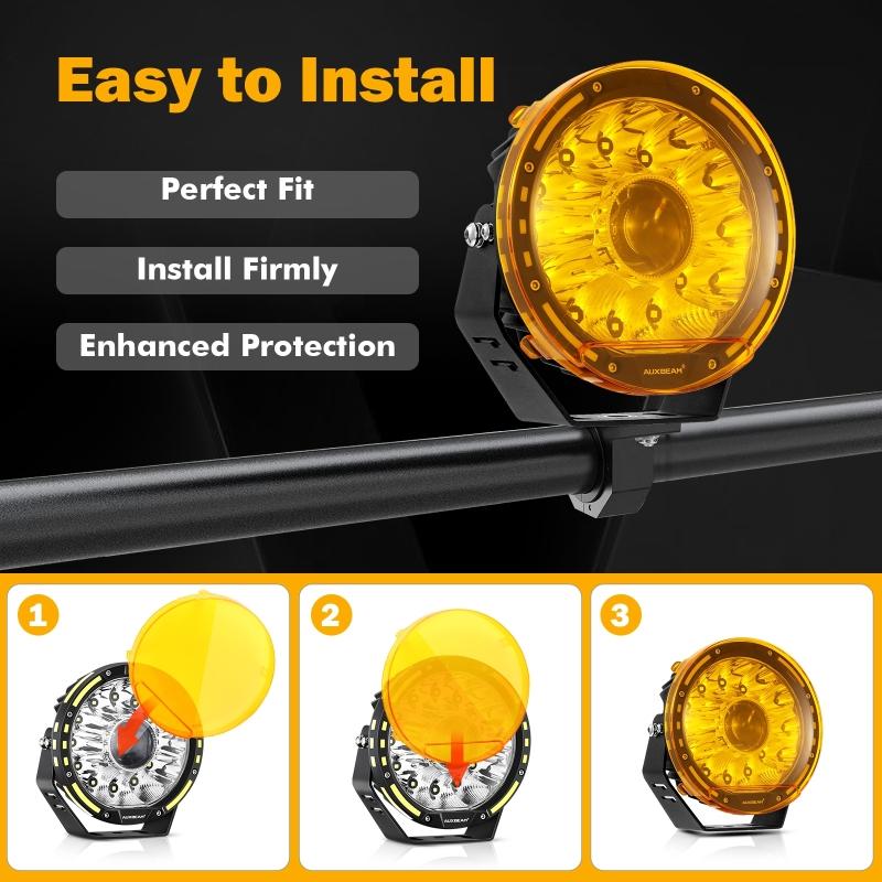 Auxbeam 7 Inch/9 Inch Round LED Driving Light Cover for Truck Pickup Offroad (Only Light Cover)