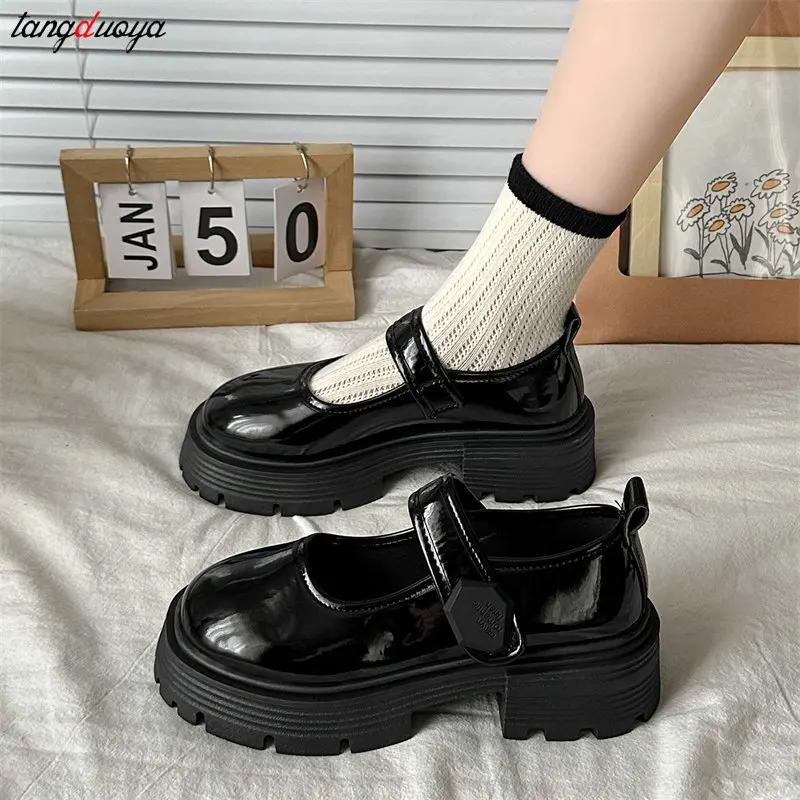 Girls New Thick Sole Lolita Shoes Japanese Style Mary Jane Shoes Women Platform Round Toe JK Uniform Shoes Cosplay High Heels