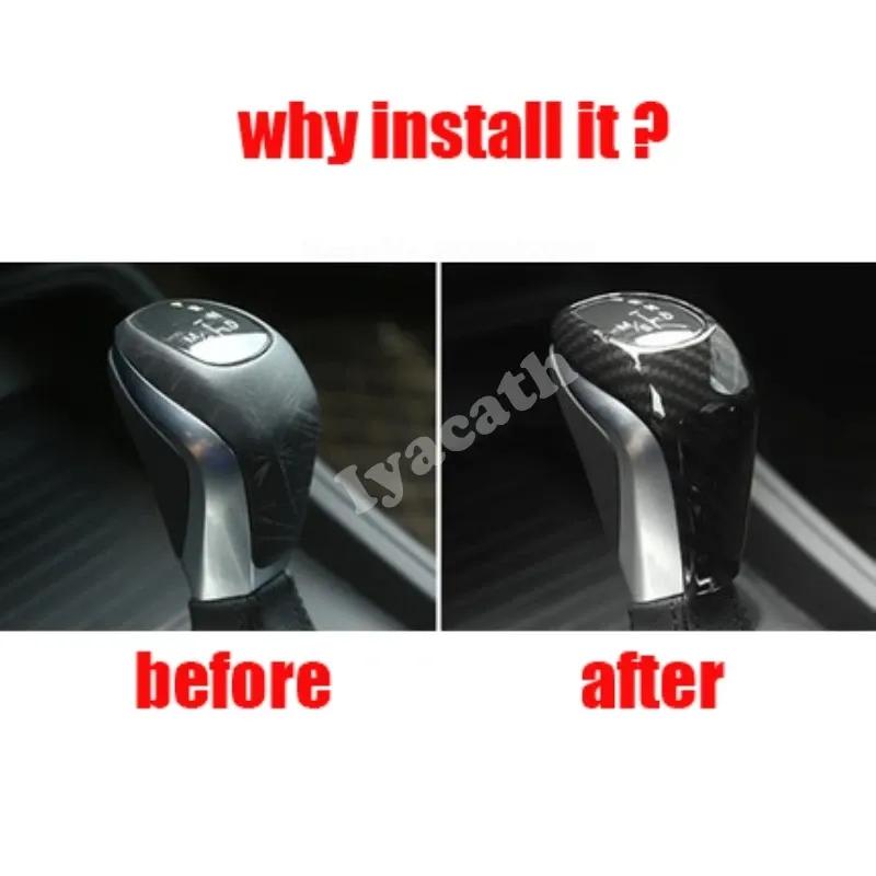 Fit for BMW X1 2 Series F48 F46 2015 2016 2017 2018  ABS carbonfiber Car Gear Head Shift Knob Protection Cover Trim  Accessories