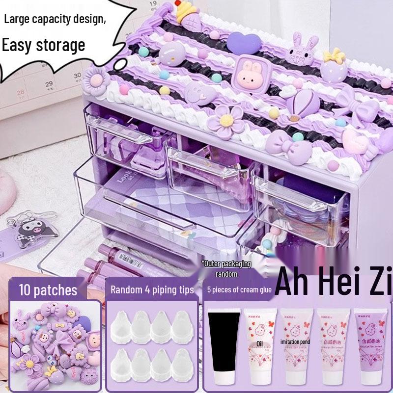DIY Cream Glue Jewelry Box: Creative Nine-Grid Storage for Living Room or Bedroom