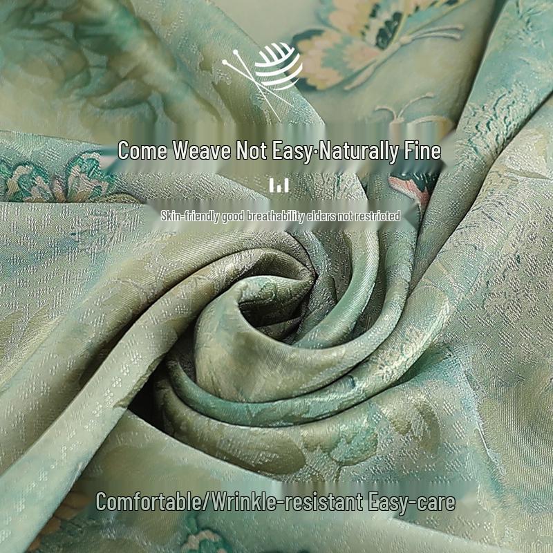 New Chinese Style Butterfly Embroidered Wide-Leg Pants Set