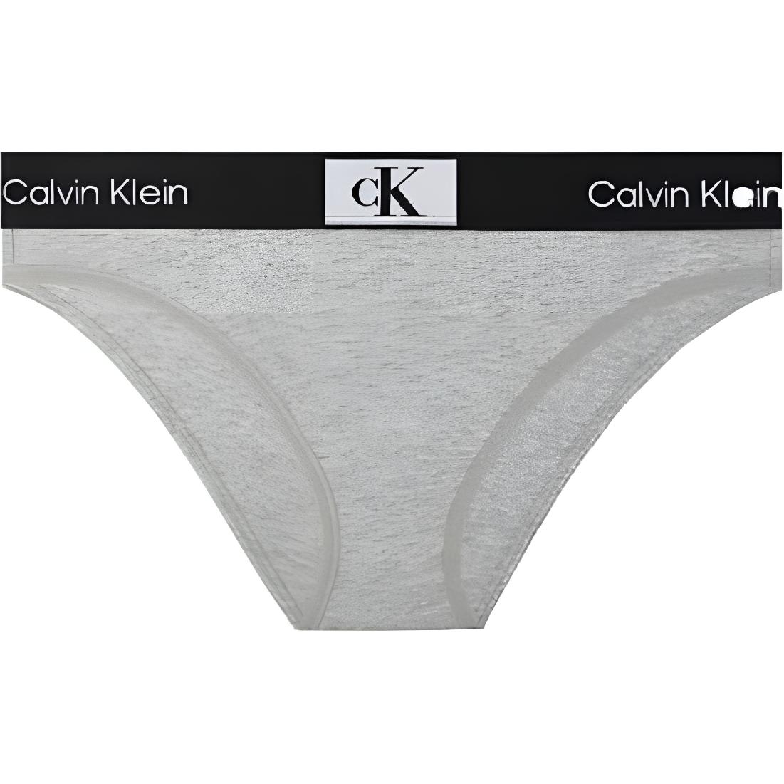 Calvin Klein 1996 Collection Small Square Letter Jacquard Comfortable Mid-Rise Underwear Women underwear Gray QF7222-050 S