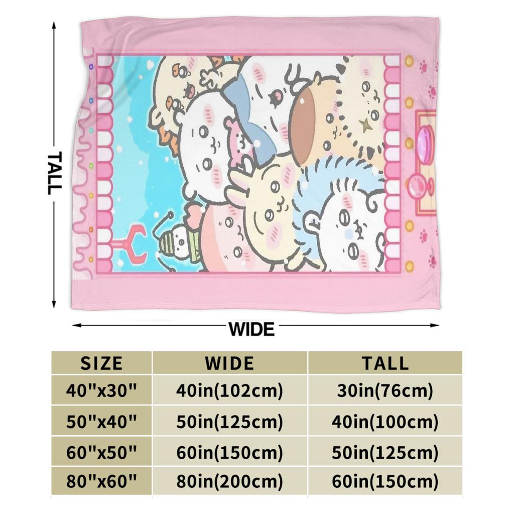 Chiikawa Catoon Flannel Blanket Grabber Kawaii Customized Throw Blankets for Sofa Bedding Lounge 125*100cm Bedspread