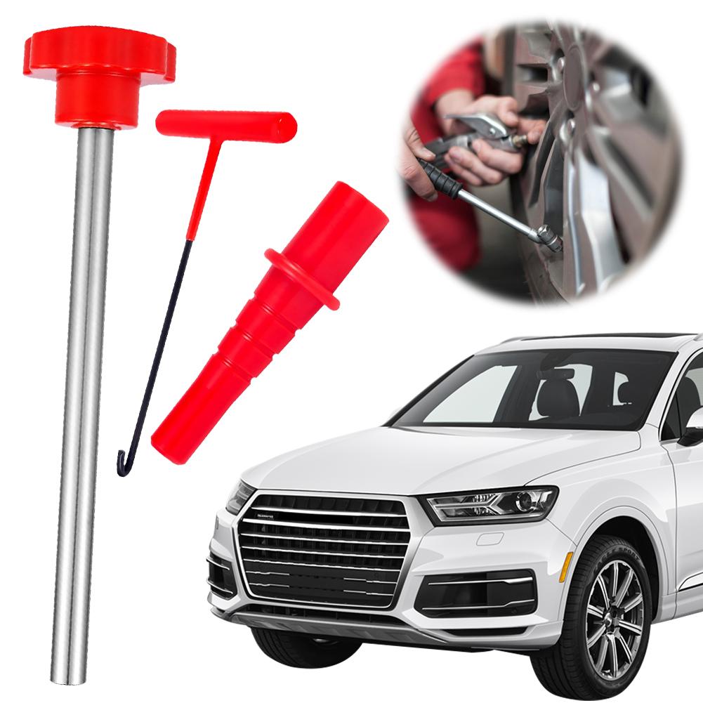 Quick Change Tire Valve Core Tool Kit with 6 TR413 Valve 4-Way Valve Tool Tool for Replacing Leaking Valves In Cars