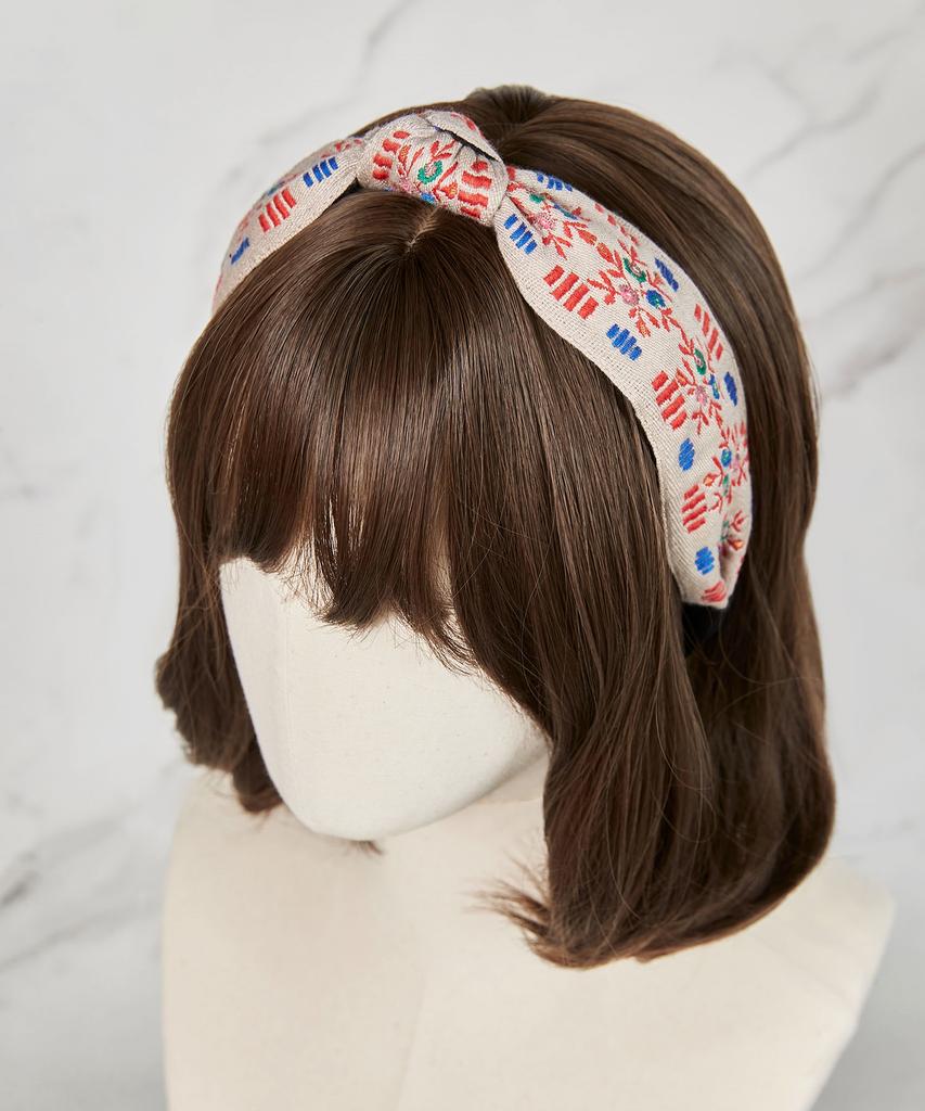 Maia Garden Jacquard Hairband - Knot Type Beige Pink