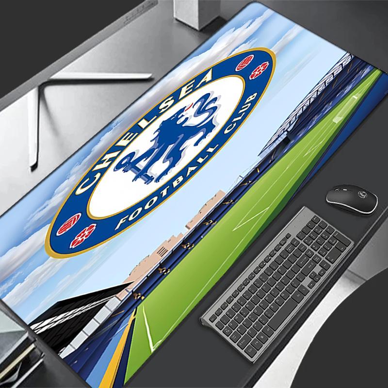 Премиум-коврик для мыши Chelsea FC с прошитыми краями, Нескользящая основа, Прочный резиновый материал, для рабочего стола и игр, Отличный подарок