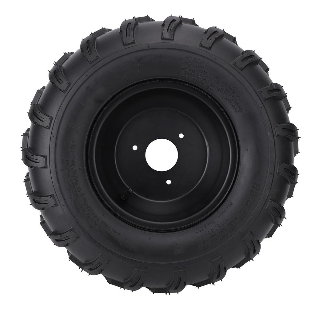 8in Rubber Vacuum Tire 17X7.00 8 17 7 8 Aluminum Alloy Rim Non Slip Textured Wheel Replacement for ATV Quad Off Road Go