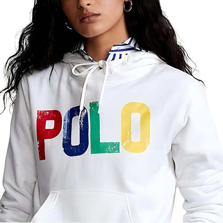 Polo Ralph Lauren SS22 Felpa in Pile con Logo Solido Felpa da Donna Bianco WMPOKNINFB20216-100