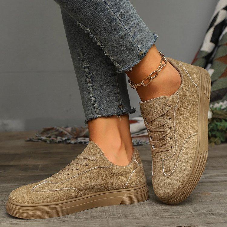 Women Sneakers Spring New Fashion Versatile Solid Color Sports Shoes Women Shallow Lace Decoration Outerwear Sneakers Women