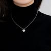 Heart-Shaped Zirconia Necklace for Women – Elegant Clavicle Chain Set with Full Diamond Pendant