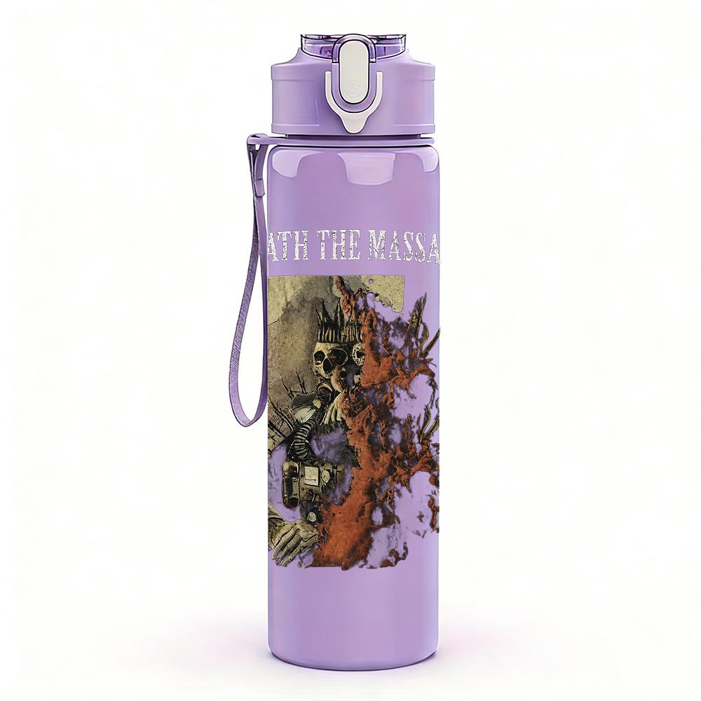 1PC Dark fantasy band figure print 750ml colorful plastic sports water bottle leakproof pop up lid with straw for outdoor work home use