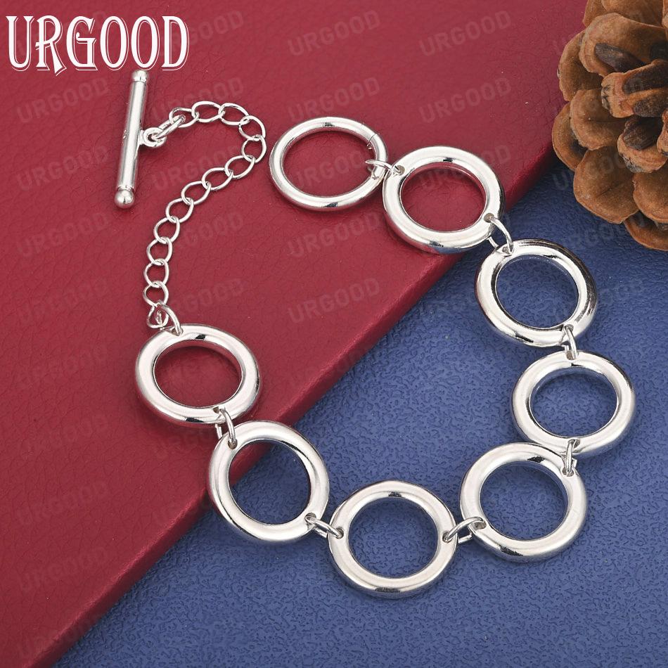 925 Sterling Silver Circular Bracelet Fashion Wedding Jewelry