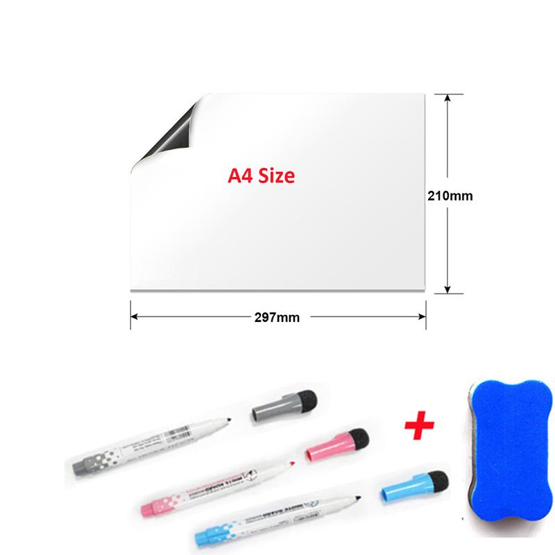 Fridge Magnet Whiteboard Set, A3 A4 A5 Magnetic Refrigerator Sticker ,Writing Remind Message Board Magnets for The Refrigerator