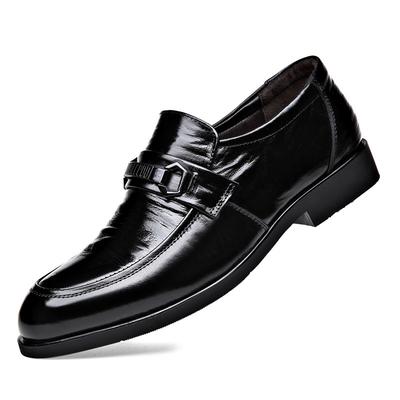 Chaussures formelles en cuir pour jeunes étudiants, costume noir, semelle souple, surface douce, chaussures d'affaires pour hommes, chaussures décontractées à bout pointu