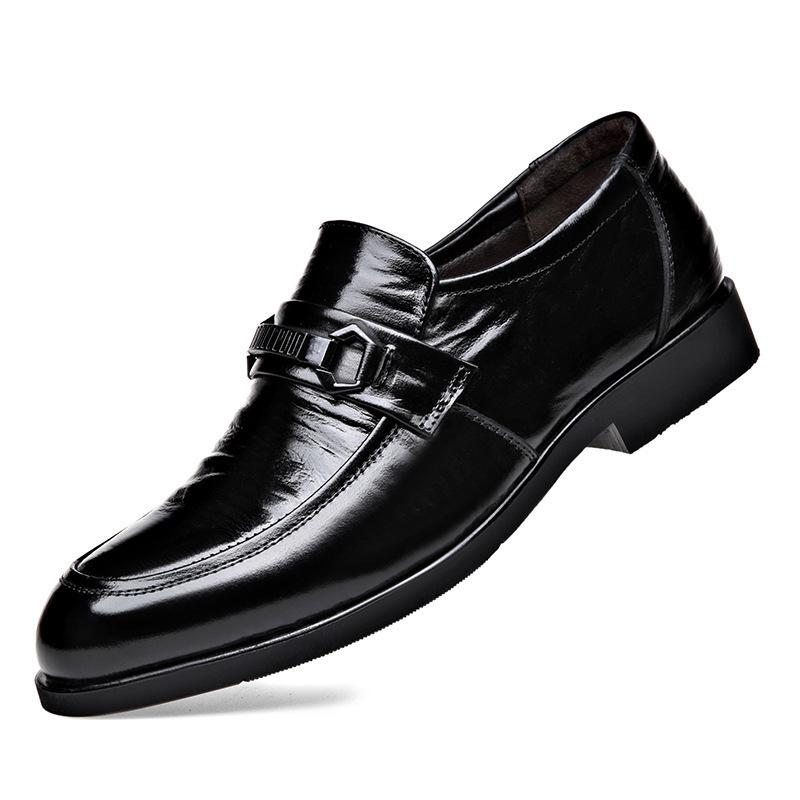 Youth formal leather shoes male student suit black soft sole soft surface business men's shoes pointed casual shoes
