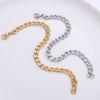 Hip Hop Curb Cuban Link Chain Bracelet 21cm Gold Silver Color Stainless Steel 7mm Hand Chains For Women Men Jewelry Gift