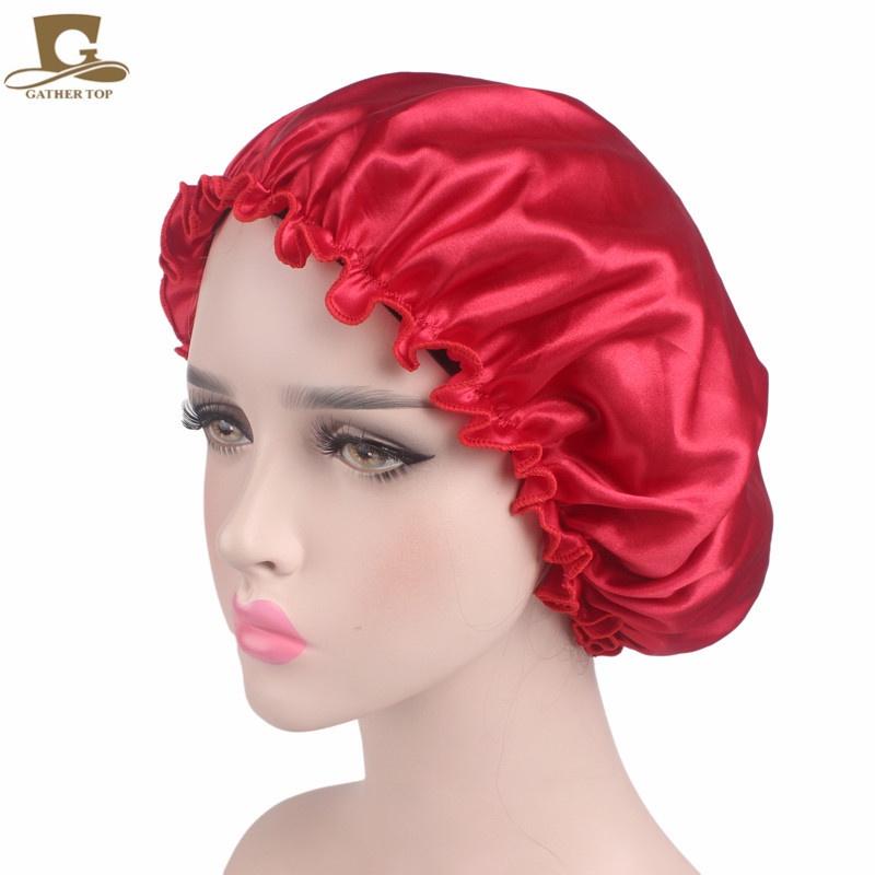 Luxurious Satin Sleep Night Cap For Curly Hair Beauty Salon Head Cover Bonnet Hat