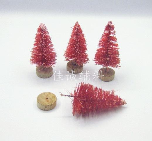 Mini Artificial Christmas Tree with Wooden Base Frosted Bottle Brush Design for Tabletop DIY Crafts Home Decor Christmas Gift