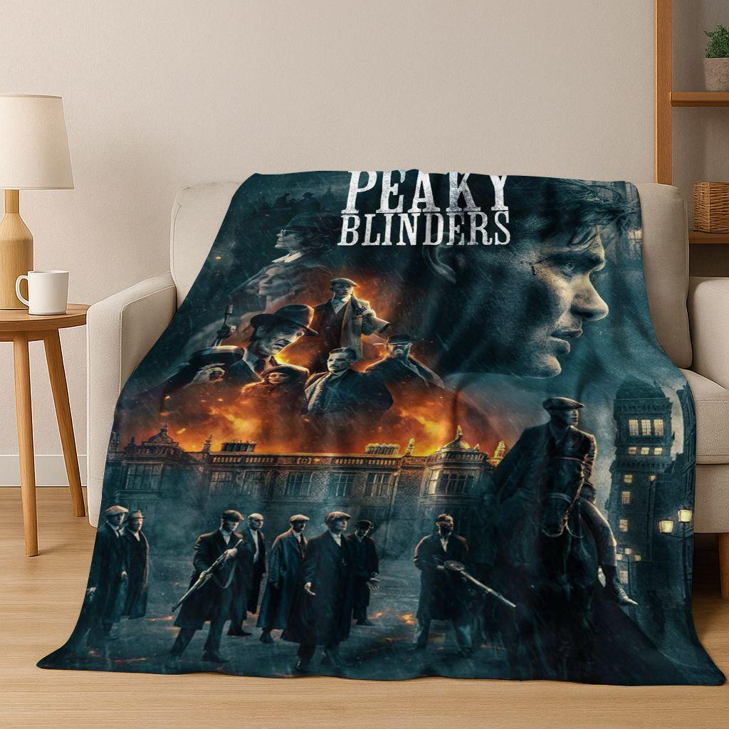 2026 Tommy Shelby P-Peaky B-Blinders Art Flannel Blanket,Cozy Soft Throw Blanket for Home Bedroom Bed Sofa Picnic Cover Gift
