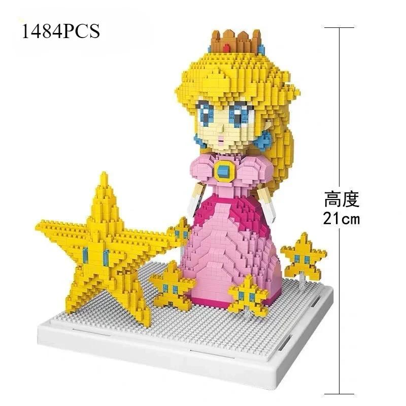 

Персиковая Принцесса 1484 шт. Супер Микро Блоки Звездный Розовый Девочка Мини DIY Строительные Блоки Пазл Кирпичные Игрушки для Детей Подарки