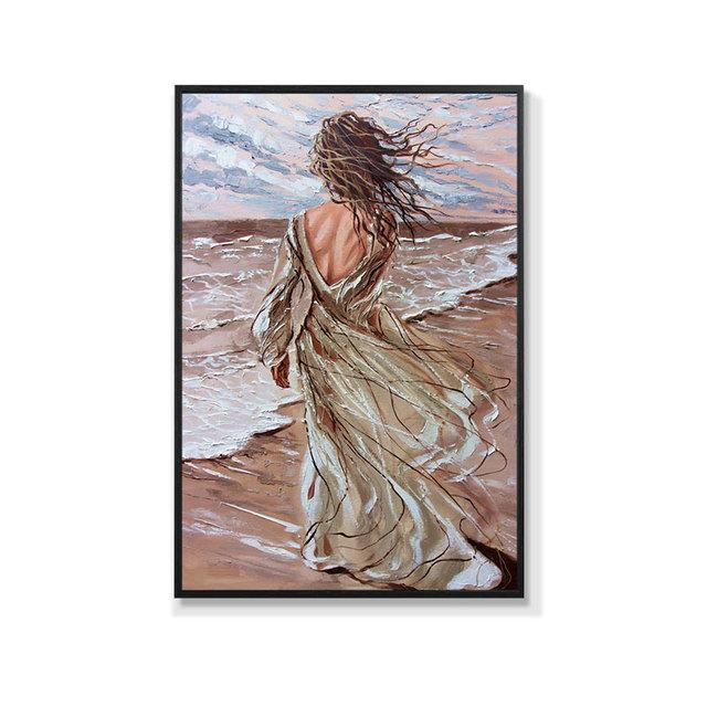 Modern Abstract Sexy Woman Posters Prints Beach Swimming Wall Art Picture Canvas Painting for Living Room Home Aesthetic Decor