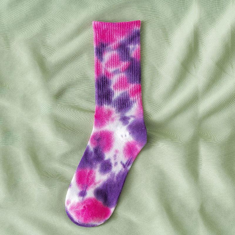 Men and Women Socks Cotton Tie-dye Skateboard Hiphop Tube Socks White Socks  Lace Socks for Women