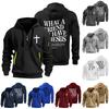 Men's Solid Color Half-Zip Hoodie Men's Sports Plus Size Casual Sweatshirt