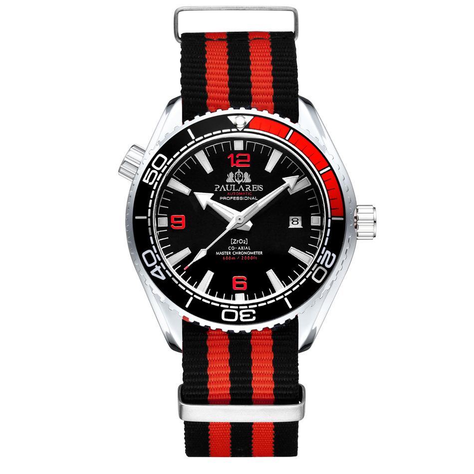 Paulareis Fully Automatic Mechanical Luminous Classic Canvas Strap Men's Watch