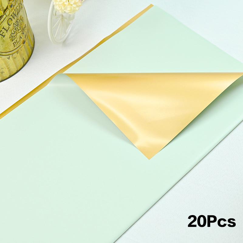 20 Pcs Two-Sided Colored Flower Wrappers Waterproof Bouquet Packaging 58cm DIY Gift Wrapping Paper Flower Decoration