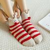 Weihnachtssocken Kinder Mittelhohe Socken Baumwolle Fleece Verdickte Schlafsocken Korallenfleece Warm Niedlich Fleece Kurze Socken