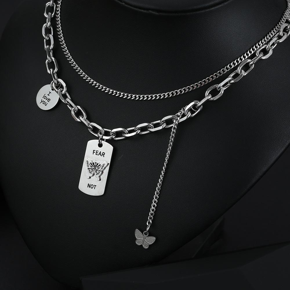 Unisex Retro Lightning Pendant Necklace: Titanium Steel European-American Trend