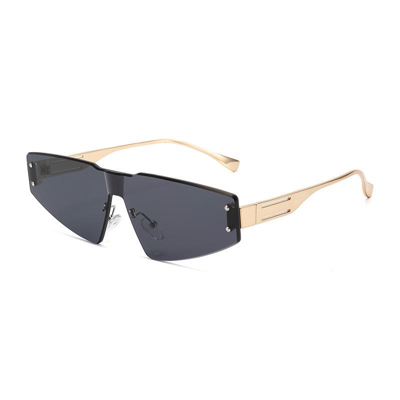 Unisex Geometric Style Pc Frame Sunglasses With Shield Uv Protection For Outdoor Sports And Driving