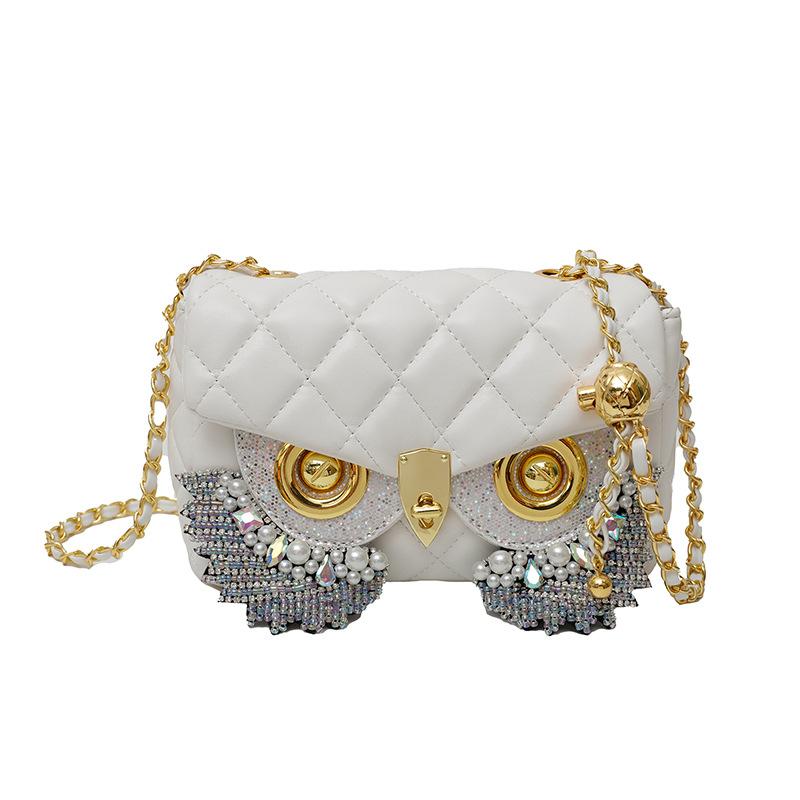 

Сумка с бриллиантами Xiaoxiangfeng 2025 новая европейская и американская модная сумка на плечо с бахромой из страз женская маленькая квадратная сумка с совой