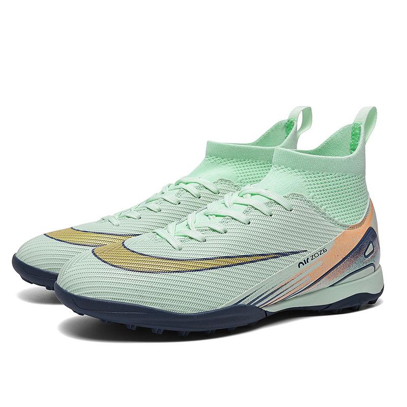 High-Top Football Shoes Tf Broken Nails Artificial Turf Ag Nails Leather Feet Men And Women Children And Adolescents Training Shoes