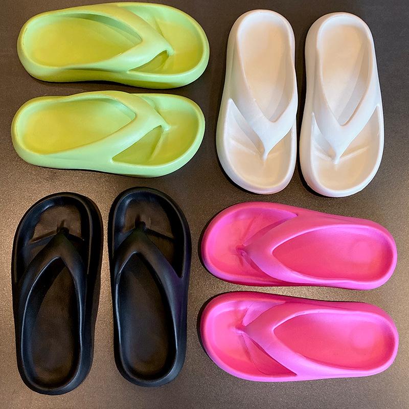 

Flip-flops women s summer indoor home leisure beach thick-bottomed sandals outer wear heightening pinch feet non-slip 36-37 [Recommendations 35-36]