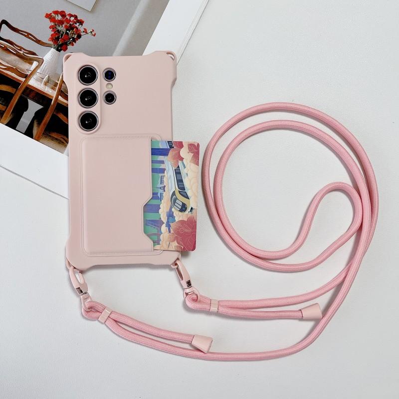 Strap Wallet Case For Samsung Galaxy S25 Ultra A35 A55 A15 A16 S24 FE S25 Plus Shockproof Card Slot Crossbody Neck Lanyard Cover