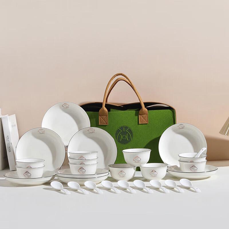 SAMLNG·DY Auspicious Cloud 28-Piece Chinese Dinnerware Set