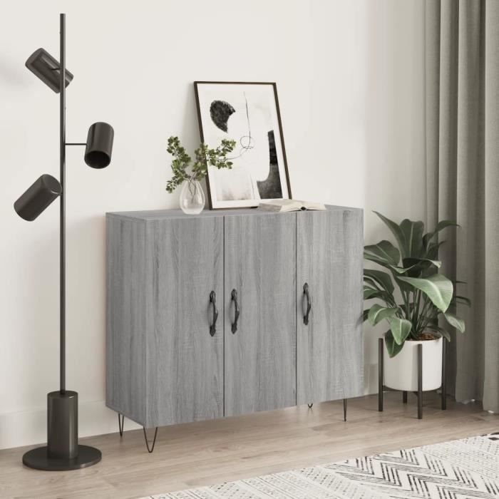 VidaXL Buffet Sonoma Grey 90x34x80 Cm Engineered Wood 828106