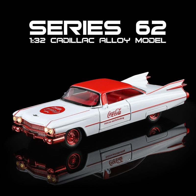 Simulation 1/32 1961 Cadillacs Series 62 Convertible Alloy Car Model Sound Light Children Metal Toy Vehicle Miniature Voiture