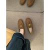Frosted Doudou shoes lazy one-pedal soft-soled single shoes Mori casual small leather shoes