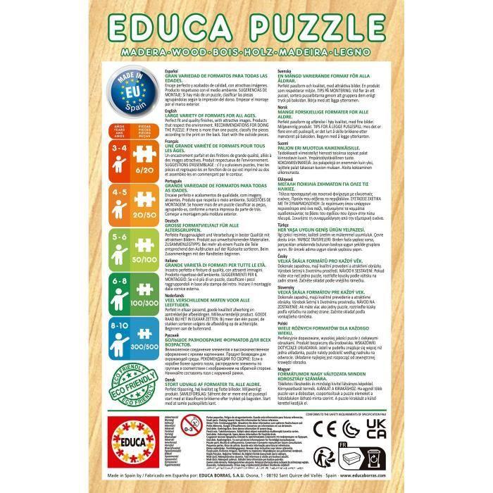 Puzzle En Bois Disney - Educa - Animaux - 50 Pièces - Pour Enfants Dès La Naissance