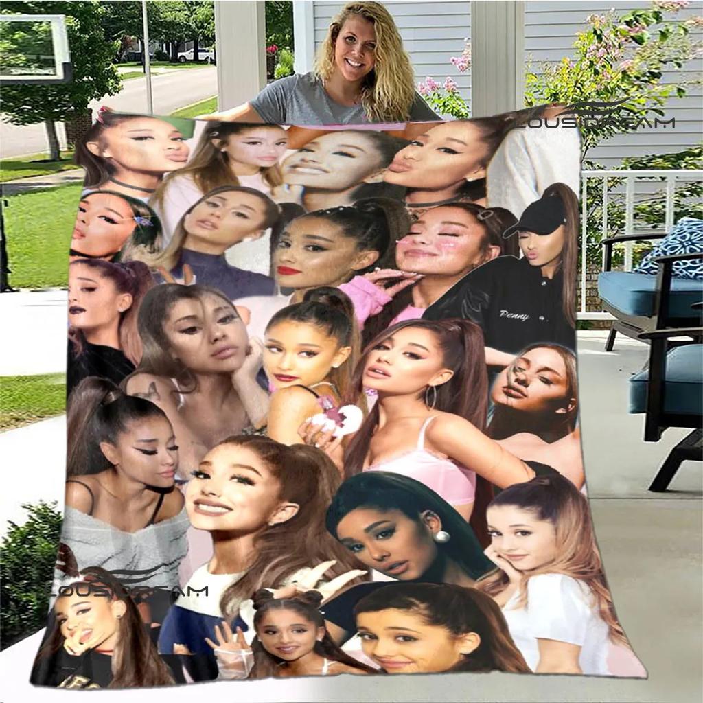 Singer Ariana grande printed blanket Flange Warm blanket soft and comfortable blankets bed linings cubre cama birthday gift
